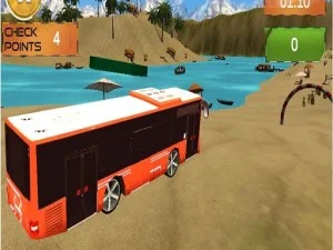 Berkendara Bus Pantai: Game Bus Permukaan Air