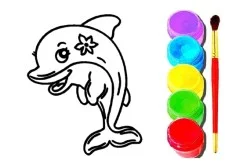 Libro da colorare delfino