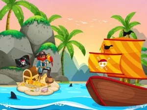 Coloriage de voyage pirate