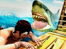 Caza de tiburones en balsa