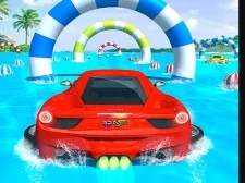 水のサーフィンカースタントカーレースゲーム
