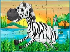 Glückliches Tieren Puzzle-Spiel